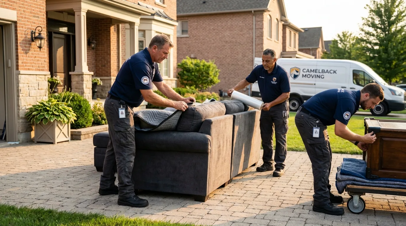 Large estate moving crew wrapping furniture in Wickenburg, AZ