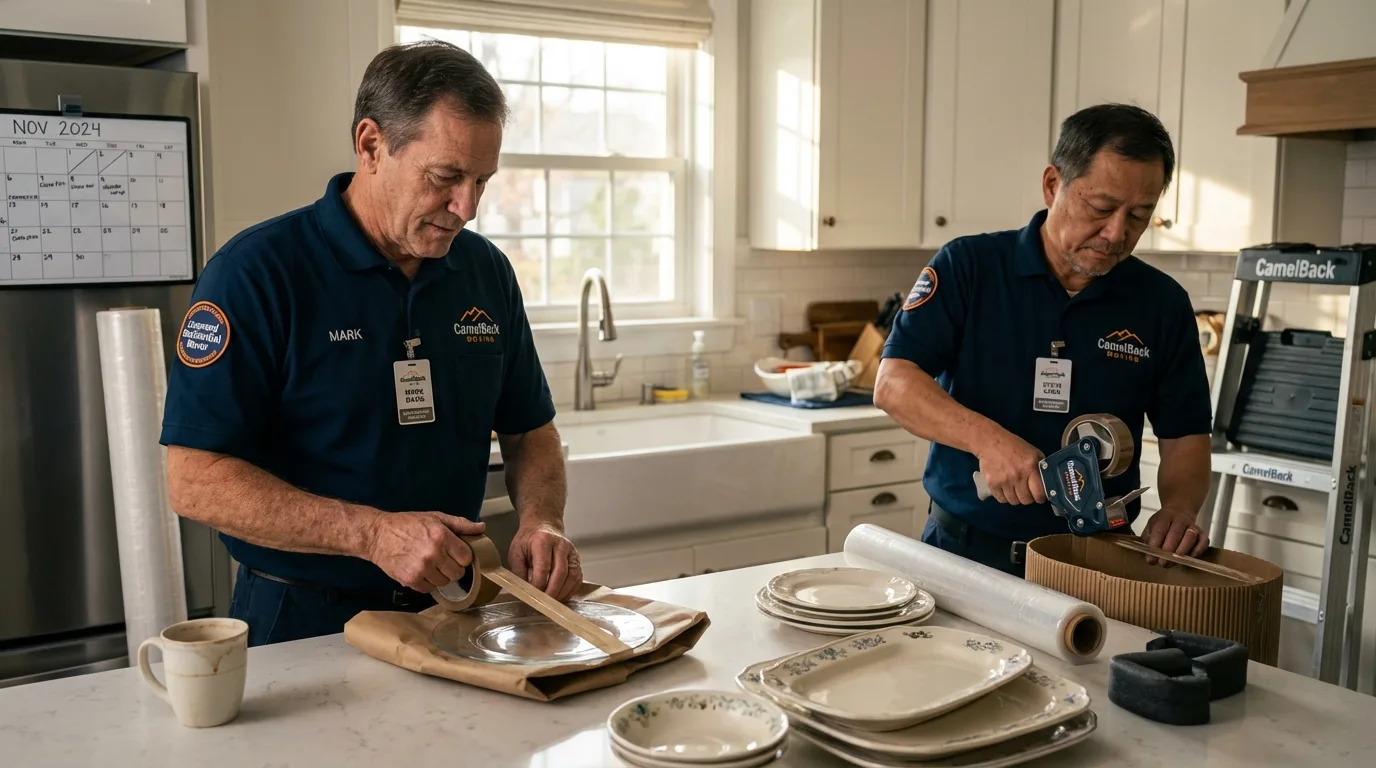 Professional crew packing kitchen dishware in Wickenburg, AZ